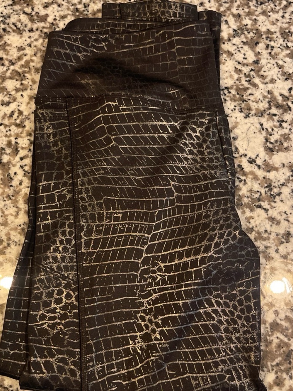 PINK Victoria's Secret Black Croc-Print Pencil Skirt